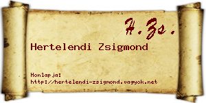 Hertelendi Zsigmond névjegykártya